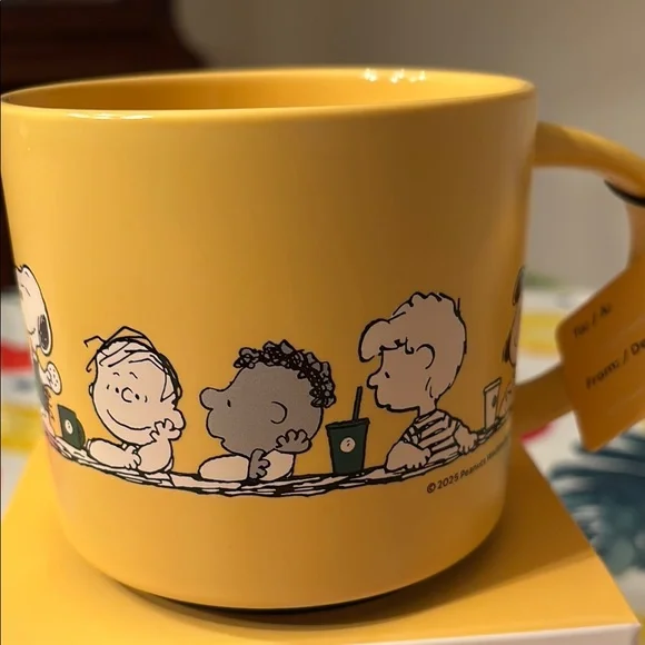 Starbucks Peanuts Snoopy 2025 Friendship Ceramic Coffee Tea Mug 14 oz NIB
